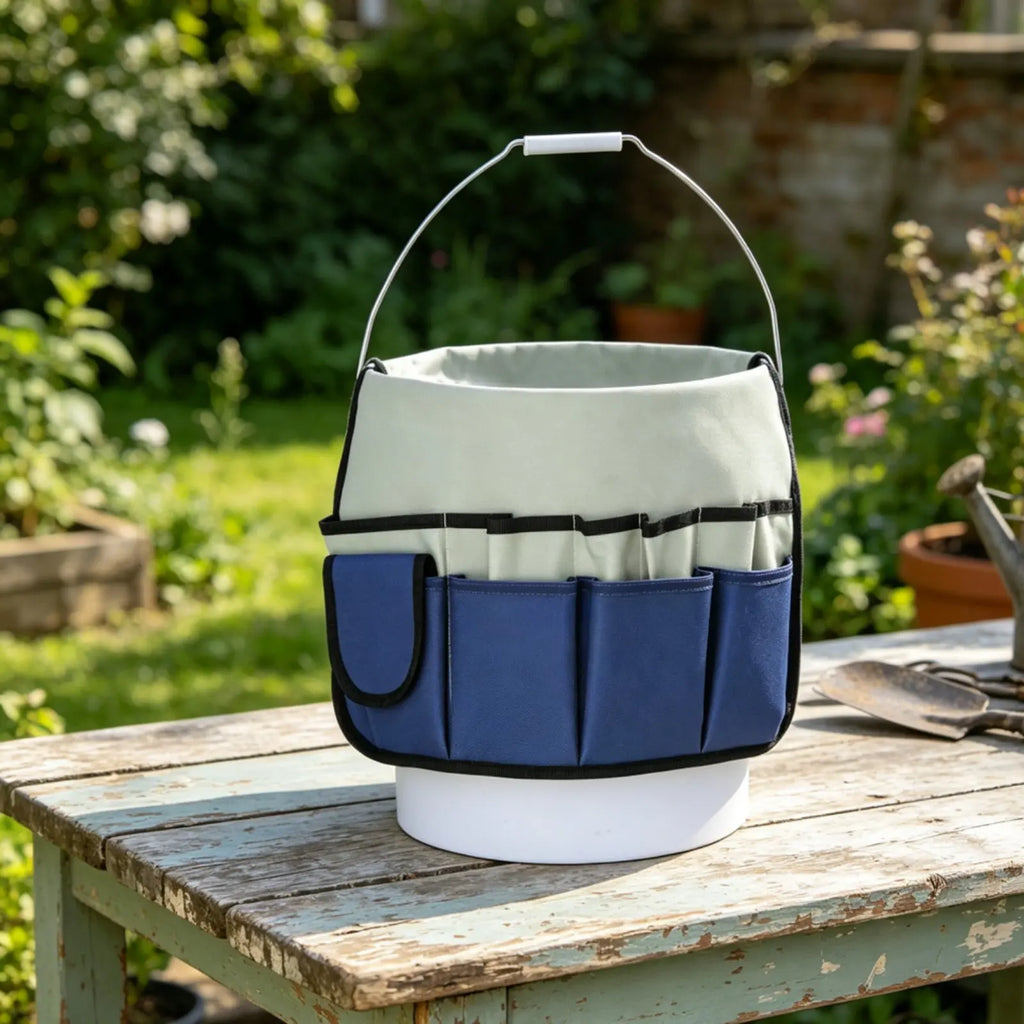 Gardening Tool Tote Large Capacity Multi-Pocket Tool Organizer Canvas Container Bag Waterproof Sturdy-Duty for Construction Site