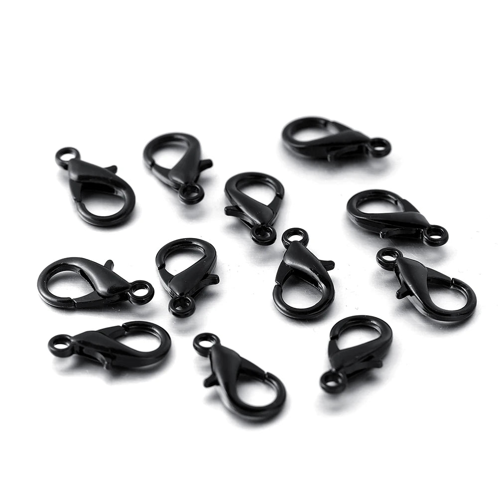 10pcs/lot Multiple Size Lobster Clasps Necklace Hooks Bracelets Connector Findings DIY Chains Jewelry Making Supplies Wholesale