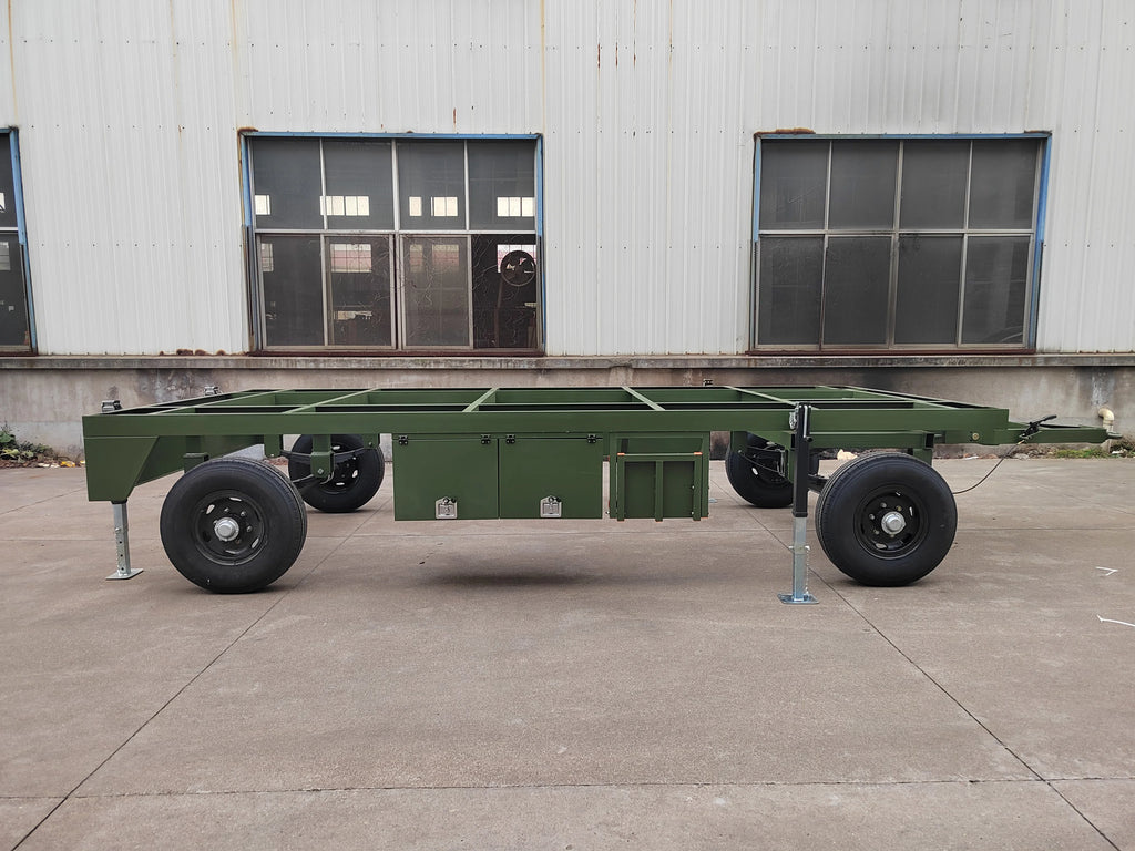 （Factory Direct Sale）Heavy Duty Tandem Trailer Max OEM Steel Truck  Container Trailer Frame House Base Trailer Chassis