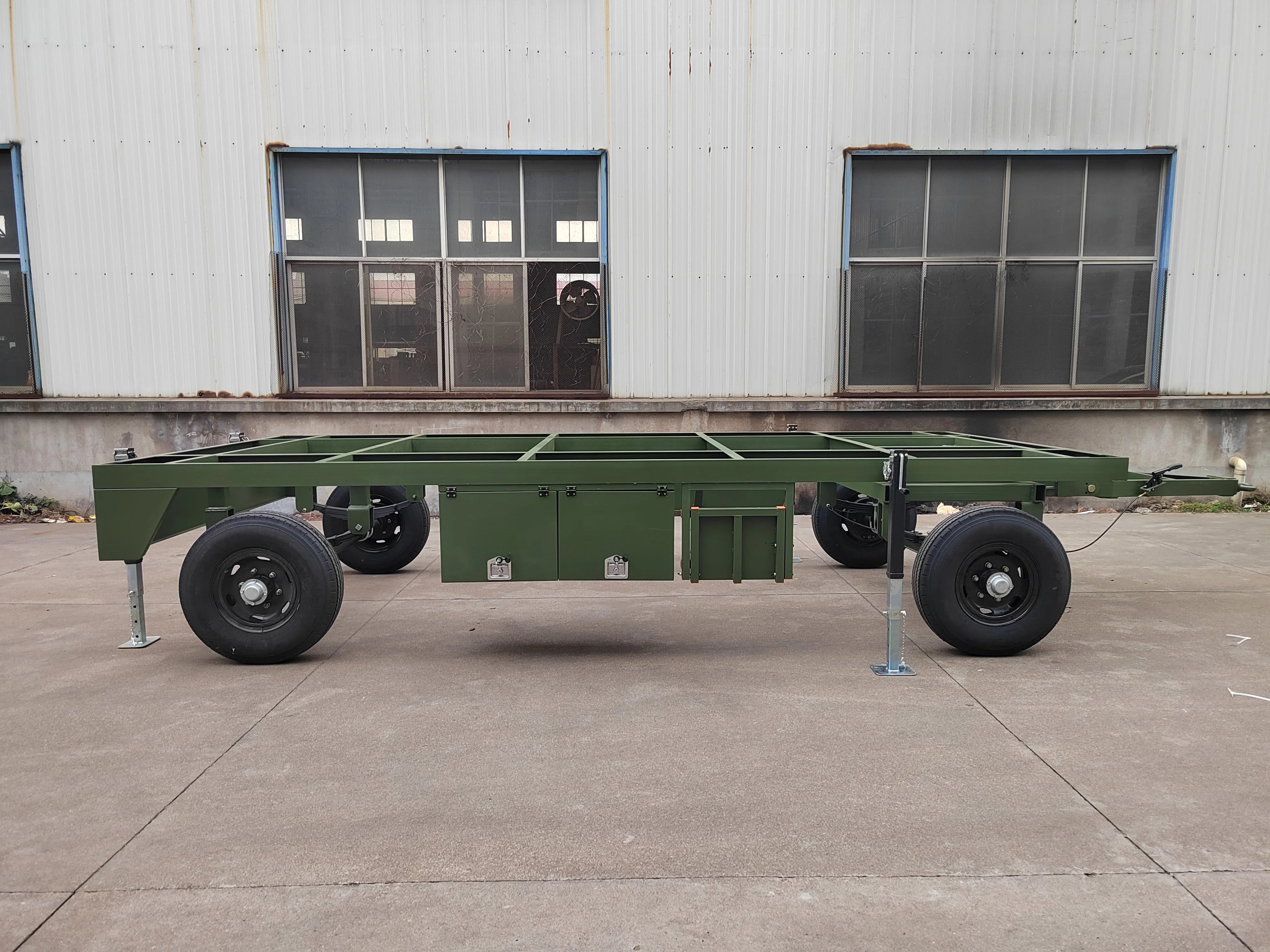 （Factory Direct Sale）Heavy Duty Tandem Trailer Max OEM Steel Truck  Container Trailer Frame House Base Trailer Chassis