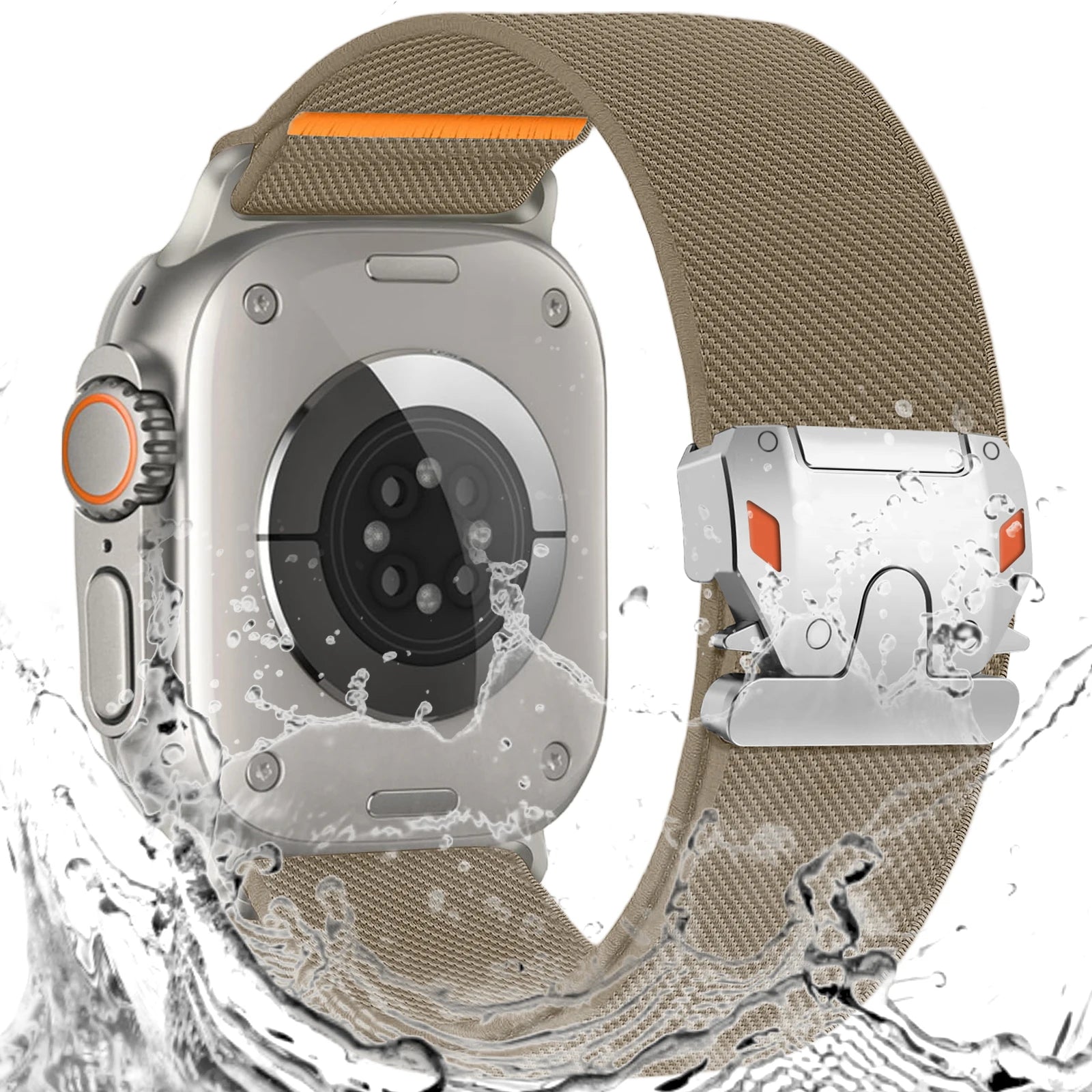 Parachute Buckle Nylon Band Compatible with Apple Watch，Stretchy Waterproof Fabric Strap for Men Women，Series 10 9 8 7 6 5 4 3 S