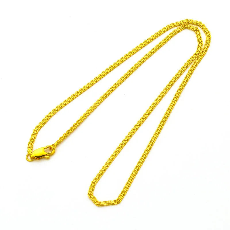 Double-Row Women's Fashion Necklace 45cm 60cm 24K Gold AU999 - 24K/AU999 pure gold, trendy double-row, 45cm daily/60cm commute