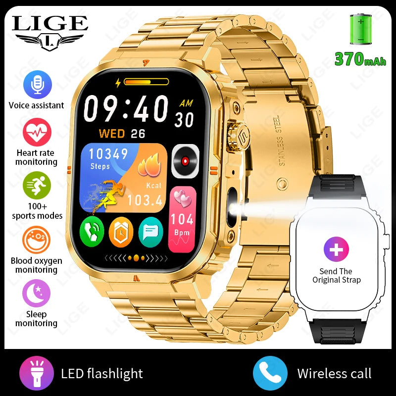 Men‘s Smart Watch 3ATM Waterproof Military Sport Fitness Women Smart Bracelet Blood Pressure Monitor Smartwatch Men Android iOS