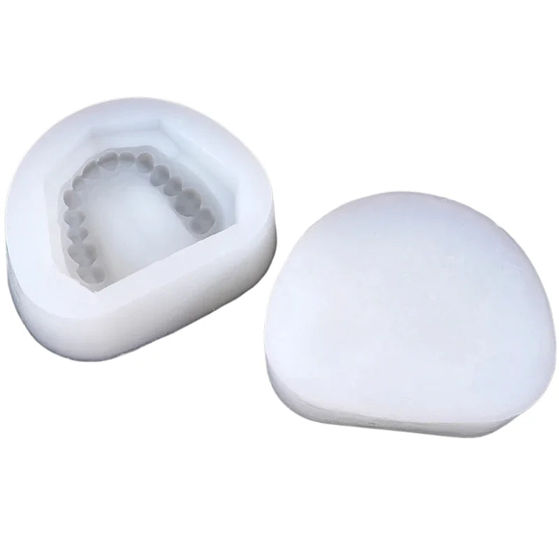 2pcs/set Silicone Dental Plaster Model Mold Mould Standard Teeth Complete Cavity Block Reusable Dentistry Teaching Study Tool