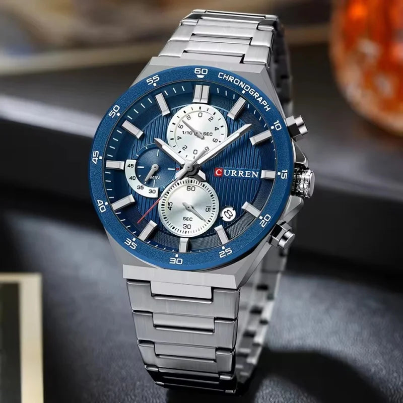 CURREN 8481 Luxury Quartz Watch Unisex Waterproof Calendar Wristwatch, Men’s Business Six-hand Sports Watch