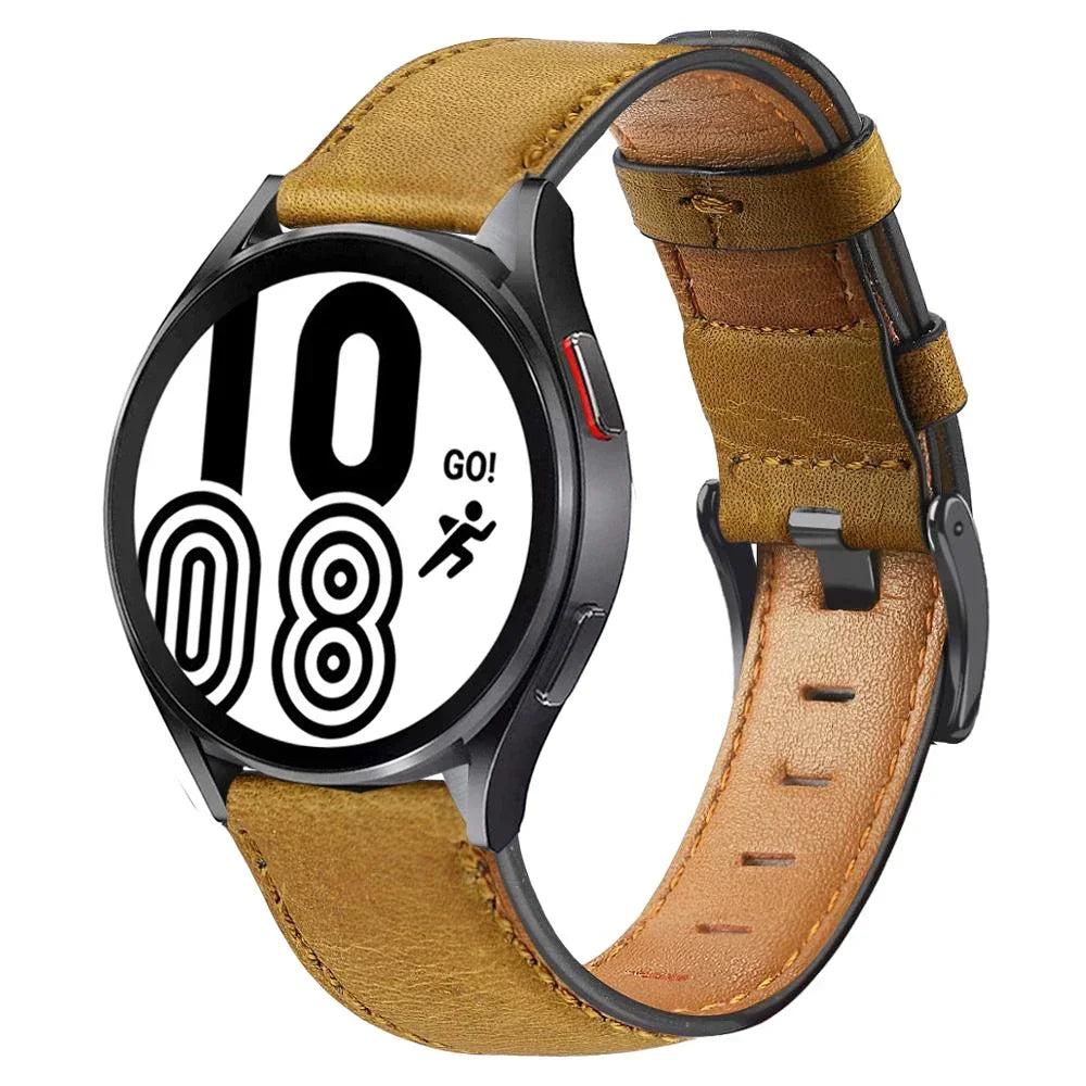 Retro Leather strap for Samsung Galaxy watch 7/6/classic/5/4 pro/Active 2 20mm 22mm watch band bracelet Huawei Gt 4-3-pro-2-2e