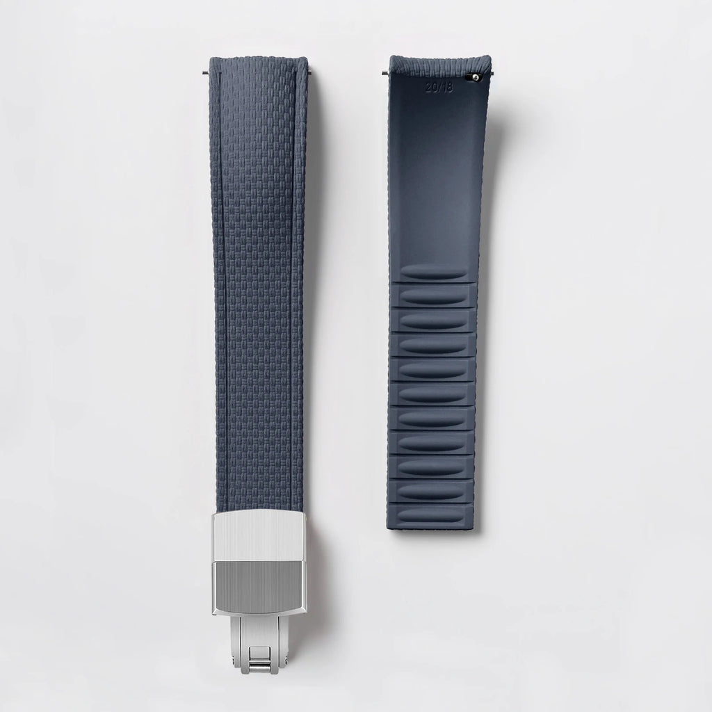 New CTS 18/19/20/21/22/24mm Curved FKM Rubber Quick Release Watch Strap Adjustable Man Women‘s Band Diving Universal Bracelet