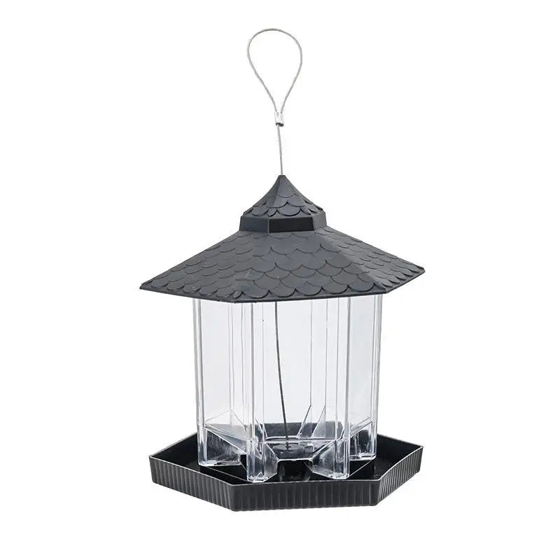 Waterproof Garden Gazebo Hanging Wild Bird Feeder Outdoor Container With Hang Rope Pet Birds Feeding House Type Bird Feeder