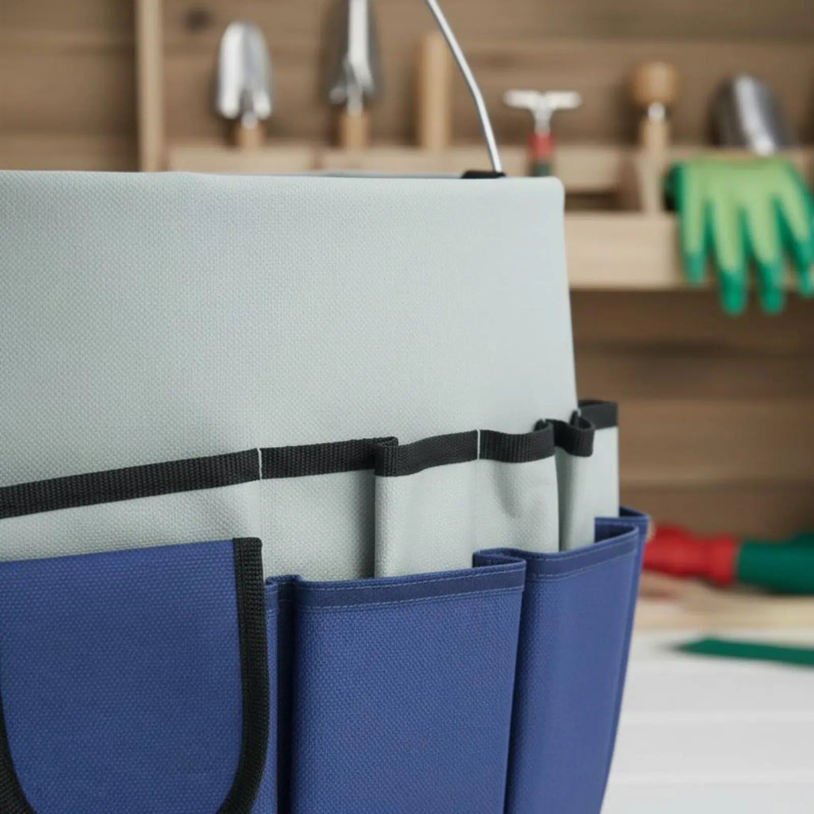 Gardening Tool Tote Large Capacity Multi-Pocket Tool Organizer Canvas Container Bag Waterproof Sturdy-Duty for Construction Site