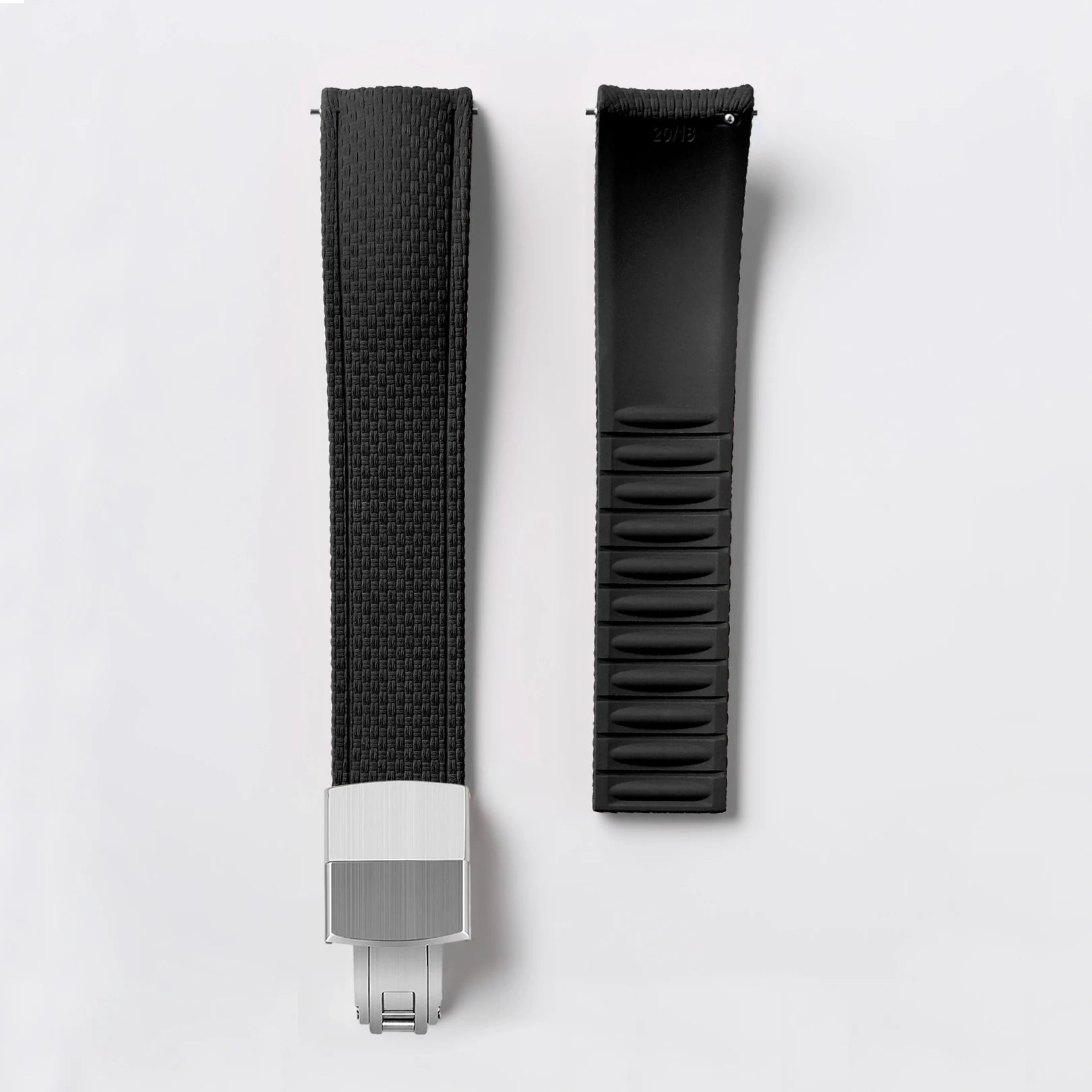 New CTS 18/19/20/21/22/24mm Curved FKM Rubber Quick Release Watch Strap Adjustable Man Women‘s Band Diving Universal Bracelet