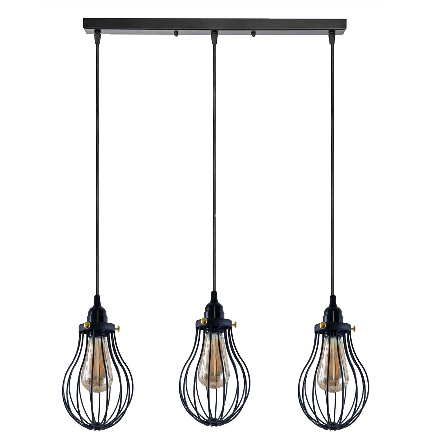 Black Cage Pendant Light Kitchen E27 ~3398