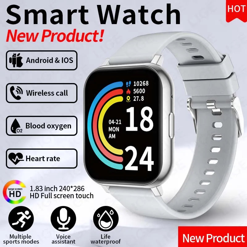 LIGE Fashion Smart Watch Women Bluetooth Call Women‘s Health Monitor Heart Rate Blood Oxygen Sports Fitness Smartwatch For Men