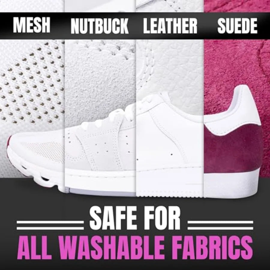 Pink Miracle Shoe Cleaner Kit with Bottle and Brush For Fabric Cleaner For Leather Whites Suede and Nubuck Sneakers