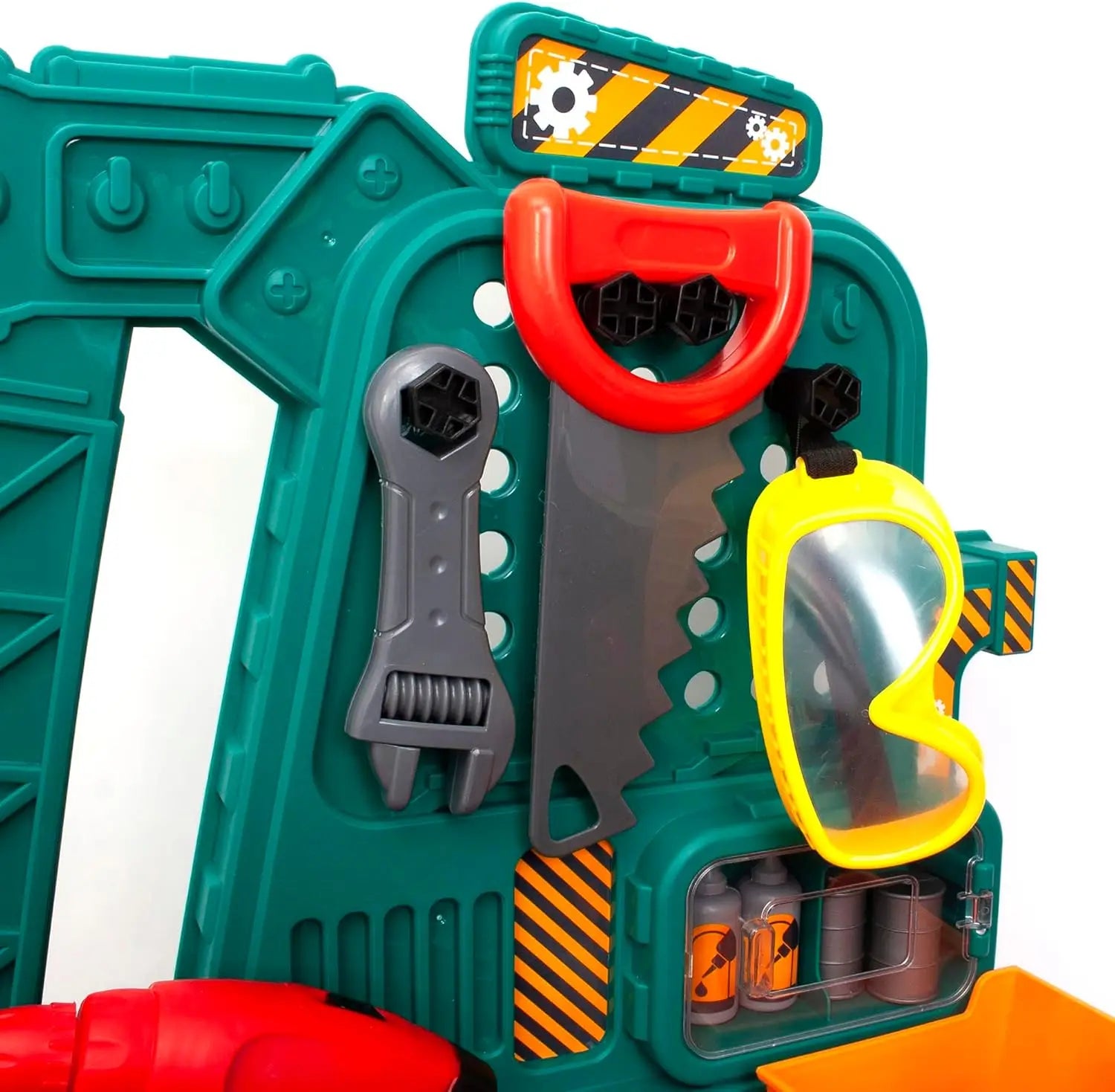 Kids Construction Toy Tool Set with 80 Pieces, Play Helmet & Goggles, for Ages 3+, Multicolor
