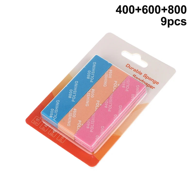9Pcs/set 400~1200 Semi-rigid Sanding Sticks For Assembling Model Build Tools Hobby DIY MS-E Plastic Model Polishing Rod