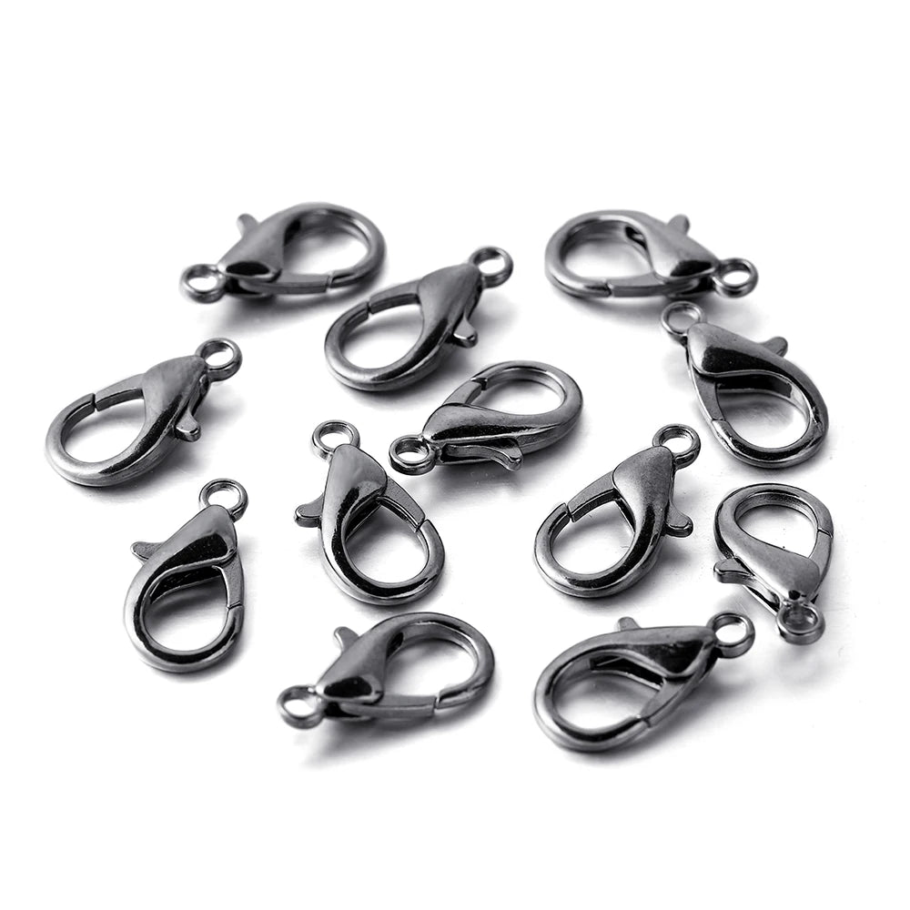 10pcs/lot Multiple Size Lobster Clasps Necklace Hooks Bracelets Connector Findings DIY Chains Jewelry Making Supplies Wholesale