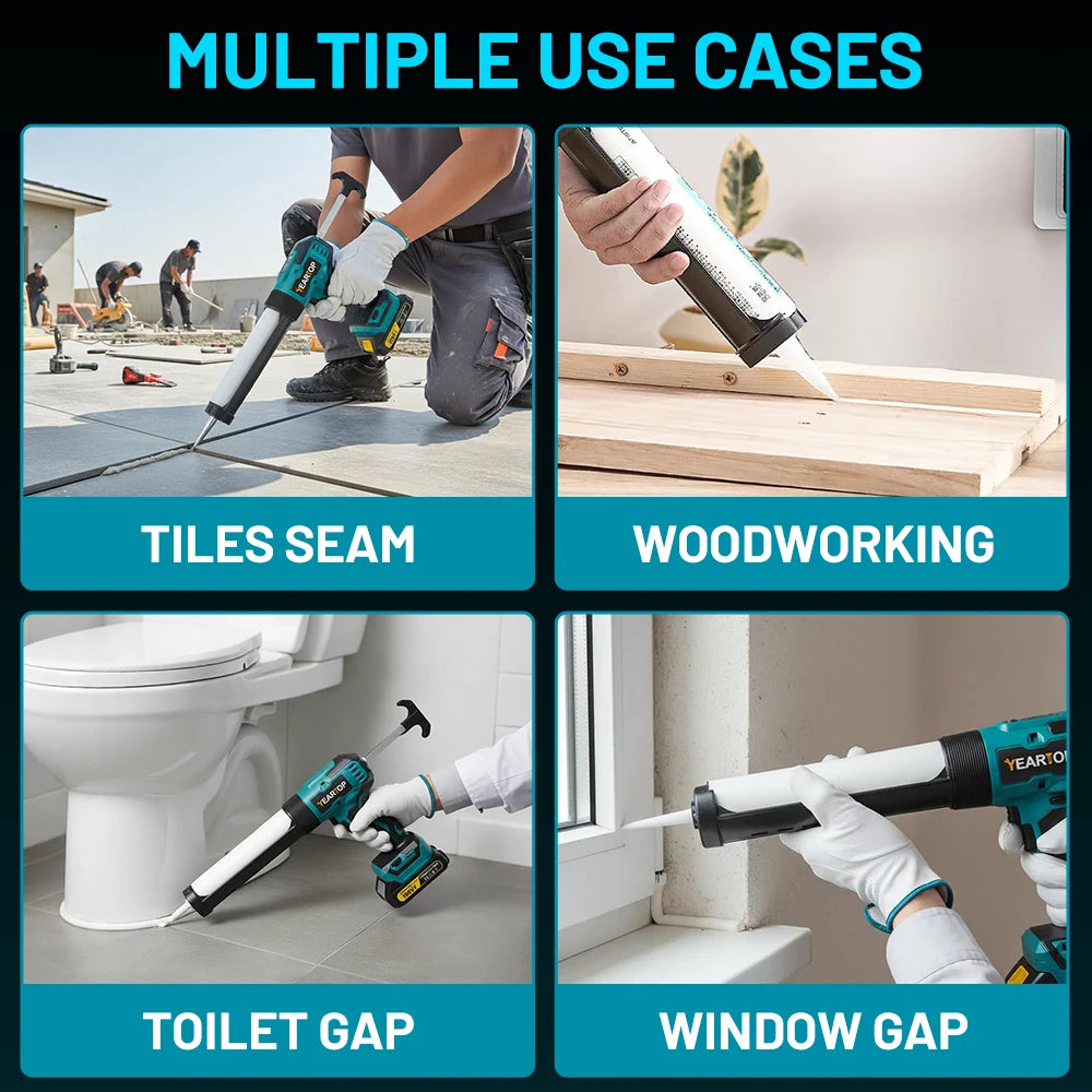 6 Speeds Cordless Electric Glue Gun Silicone Glass Glue Caulking Squeezer Gun Electric Sewing Glue Tool for Makita 18V Battery