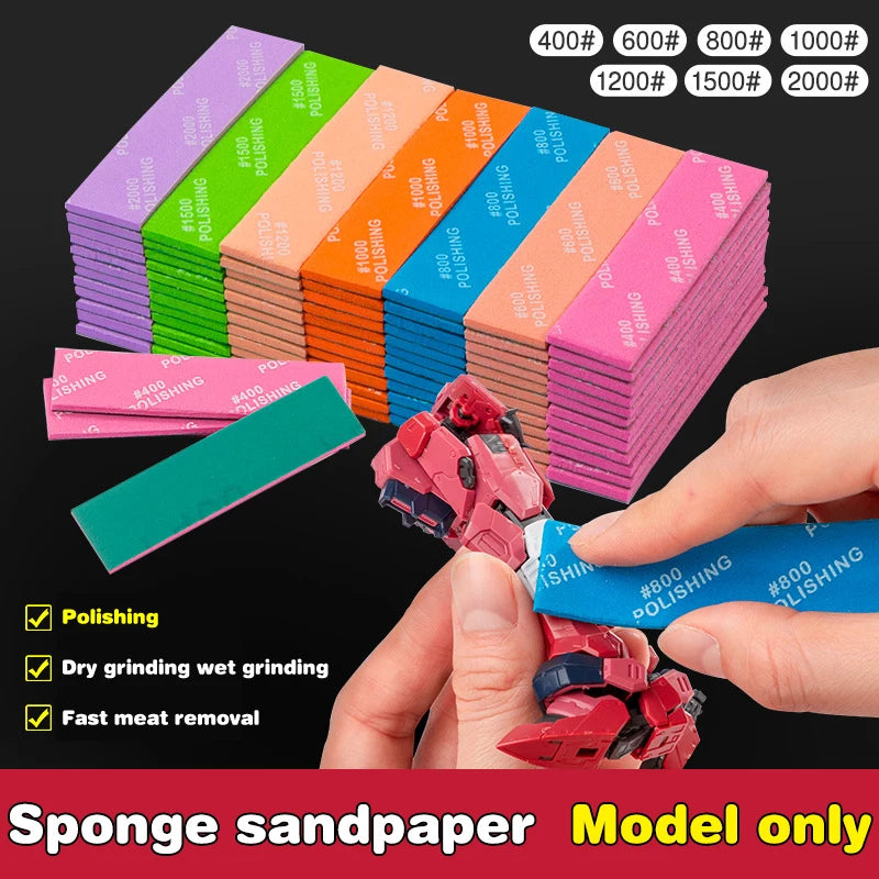 9Pcs/set 400~1200 Semi-rigid Sanding Sticks For Assembling Model Build Tools Hobby DIY MS-E Plastic Model Polishing Rod