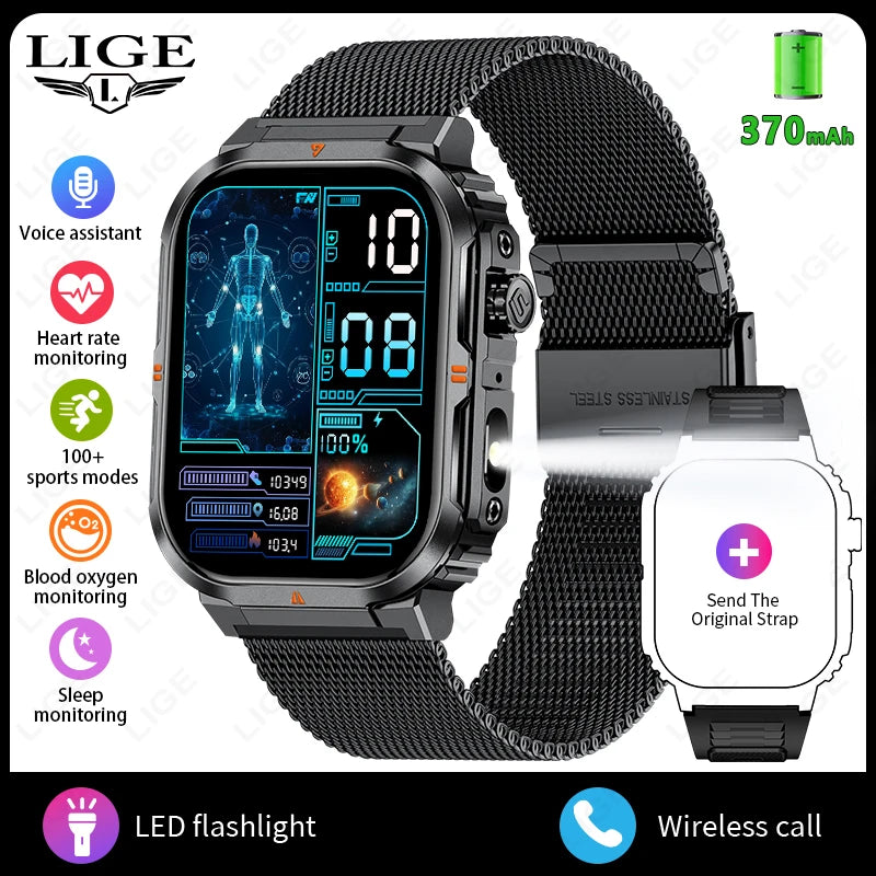Men‘s Smart Watch 3ATM Waterproof Military Sport Fitness Women Smart Bracelet Blood Pressure Monitor Smartwatch Men Android iOS