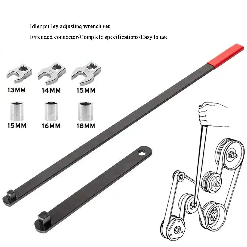 8Pcs/Set Idler Pulley Adjustment Wrench Belt Tension Adjuster Lever Tool Extension Wrench Workshop Tool гаечный ключ