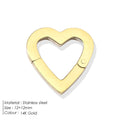 eManco High Quality Stainless Steel 14K PVD Gold Plated Round Skeleton Clasp Head for DIY Bracelet Necklace Jewelry Making