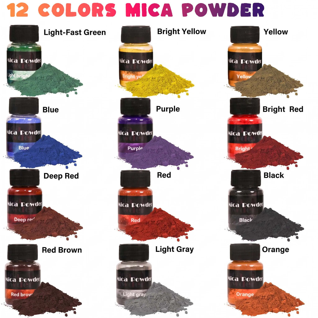 12-Color Gypsum Pigment Powder Dye DIY Crafting Resin Concrete Cement Plaster Materials Jewelry Making Tools