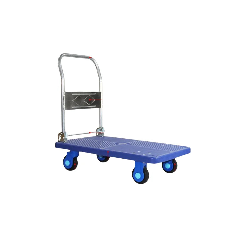 Industrial Four-Wheel Folding Platform Tool Cart With Plastic & Metal Construction OEM Available