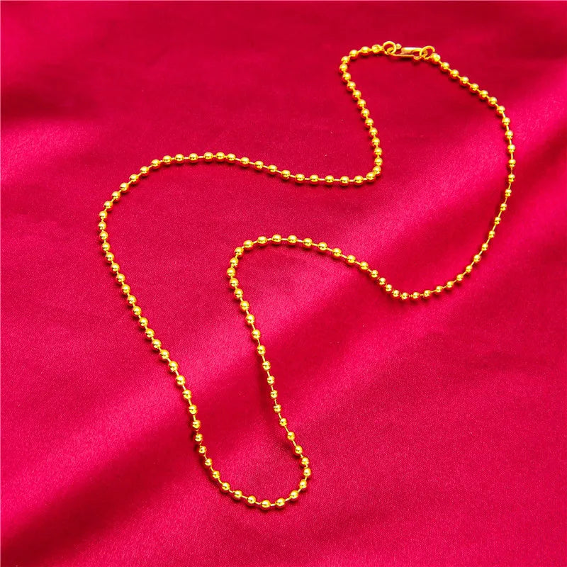 24K Gold S-Clasp Necklace | AU999 Pure Gold, iconic S-shaped clasp, shiny chain, elegant and versatile for daily wear