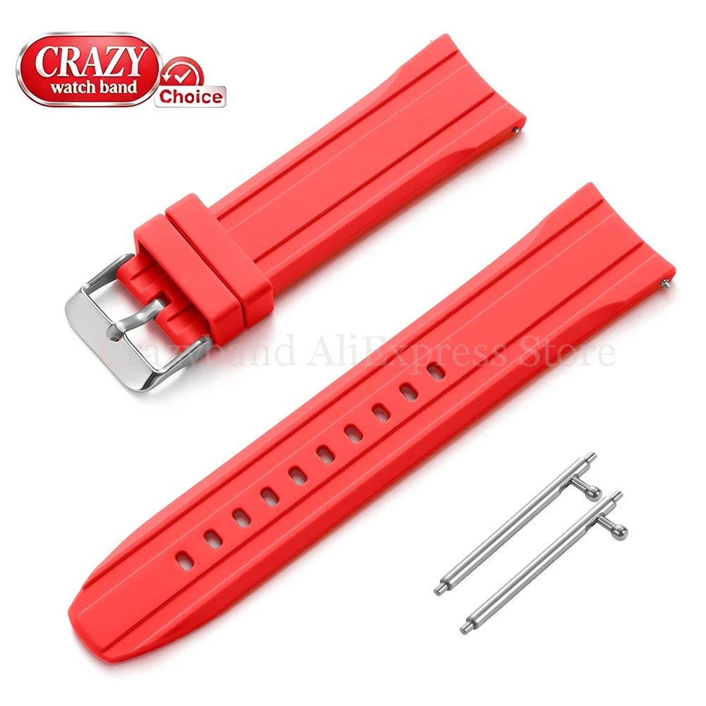 Soft Silicone Watch Band Bracelet for Seiko for Citizen for Casio Women Men‘s Wrist Belt High Elasticity Bracelet 20mm22mm Strap