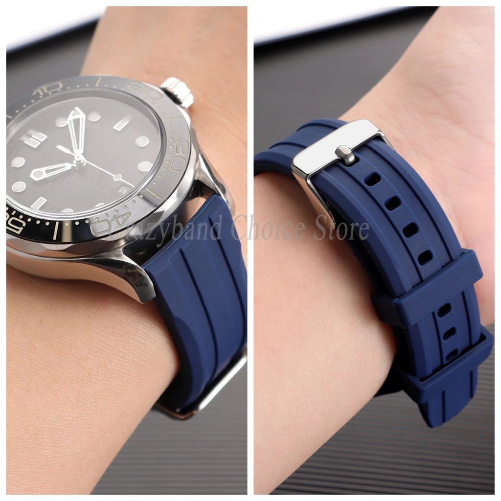 Soft Silicone Watch Band Bracelet for Seiko for Citizen for Casio Women Men‘s Wrist Belt High Elasticity Bracelet 20mm22mm Strap
