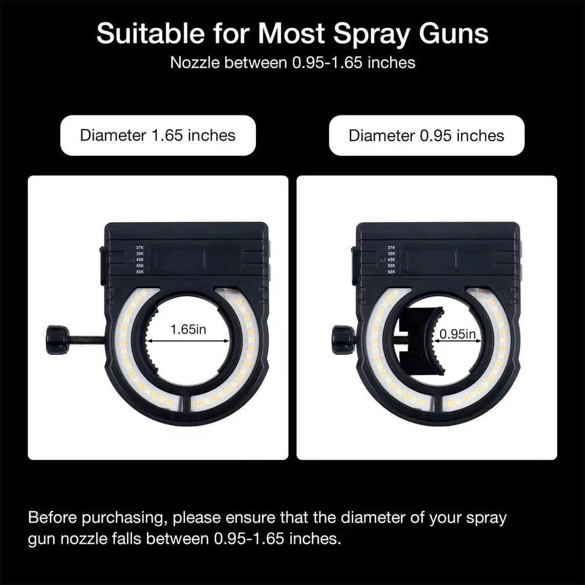 PORPHIS Car Spray Gun Lighting 4-Hour Runtime Paint Fill Light Adjustable Color Searchlight Workshop Painting Tool Accessory