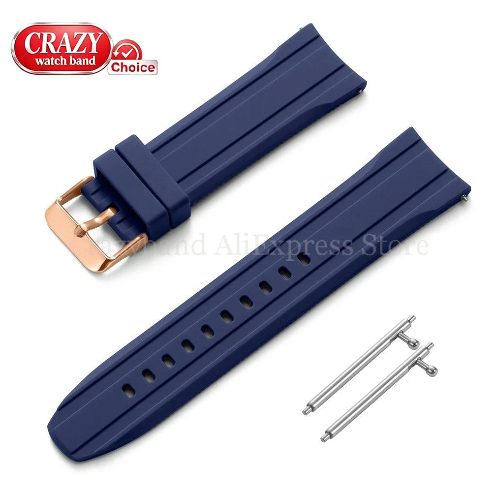 Soft Silicone Watch Band Bracelet for Seiko for Citizen for Casio Women Men‘s Wrist Belt High Elasticity Bracelet 20mm22mm Strap