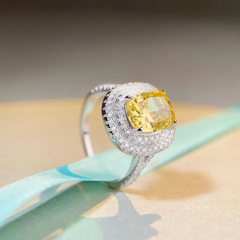 Eldorado Gold  Luxury Solid Platinum PT950 Women's Diamond Ring Ring Full Diamond Moissanite Diamond Ring
