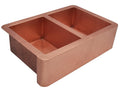 COPPER FARMHOUSE KITCHEN SINK 50/50 36X22X9 G16 DARK BROWN