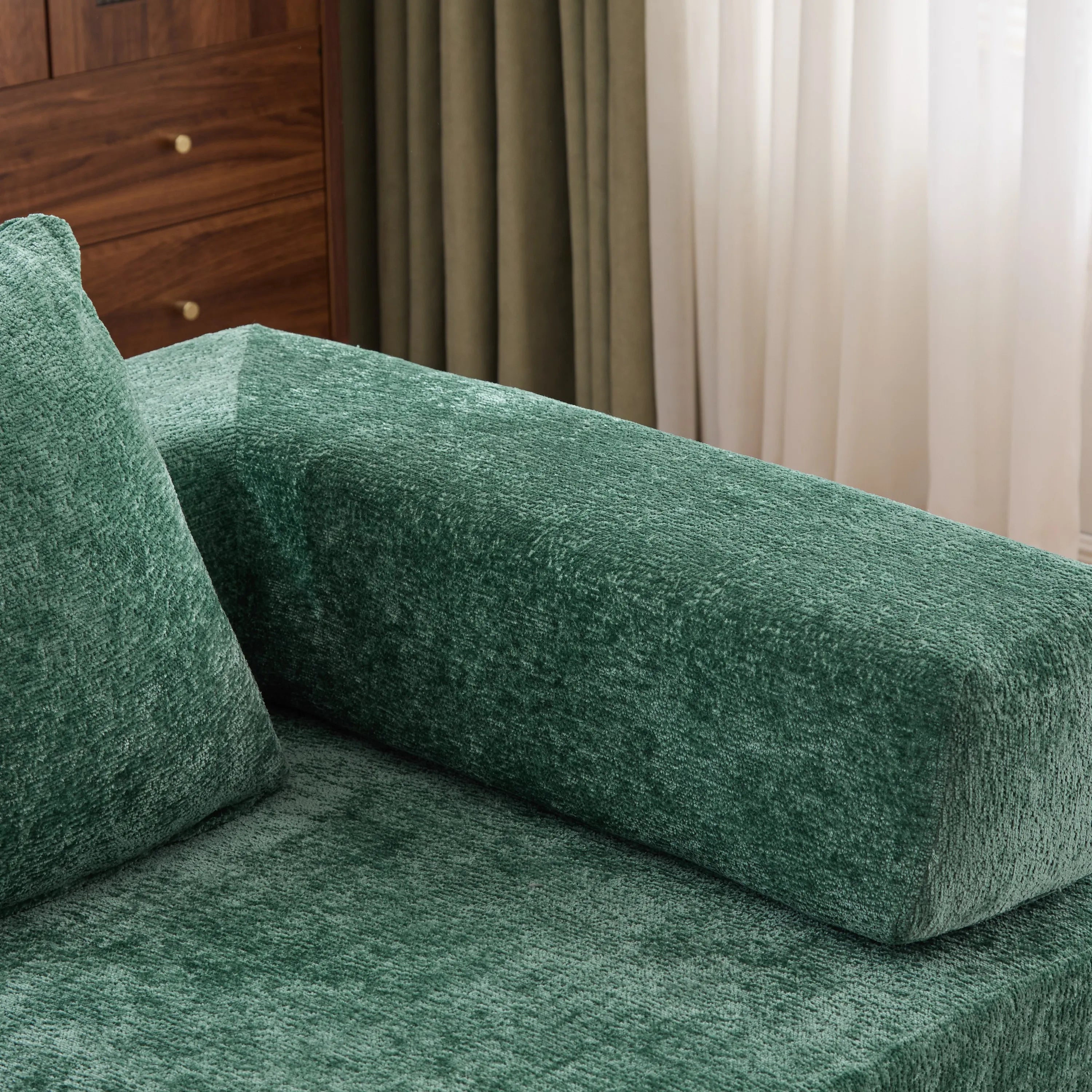Memory Foam Sofa Bed 3 in 1 Foldable Vacuum Packed for Small Space with Storage Ottoman