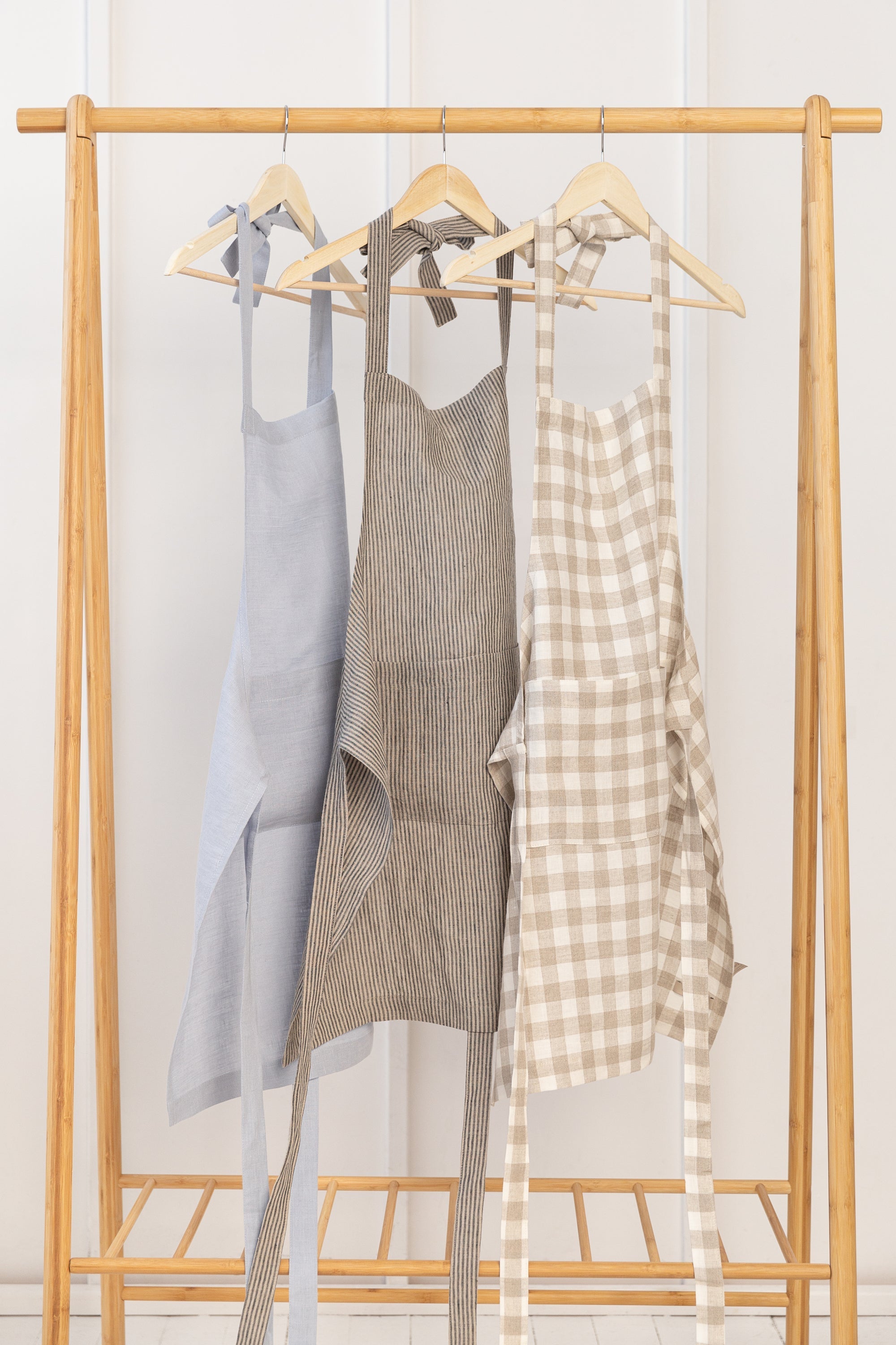 Moss Green linen apron