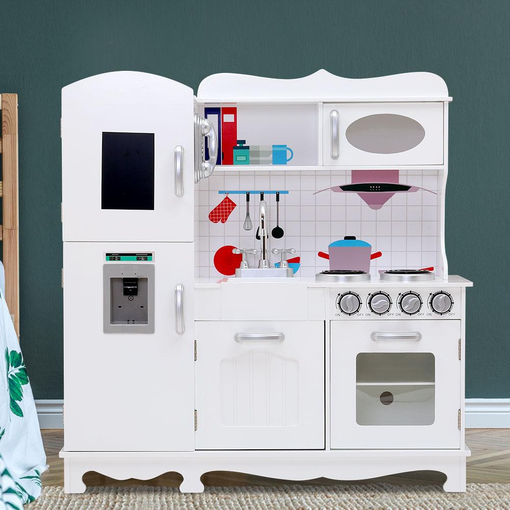 Keezi Kids Kitchen Play Set Wooden Pretend Toys Cooking Children