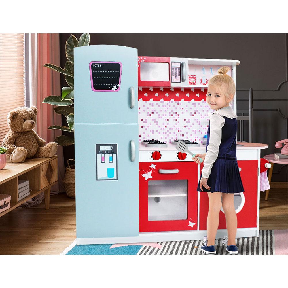 Keezi Kids Kitchen Play Set Wooden Pretend Toys Cooking Children