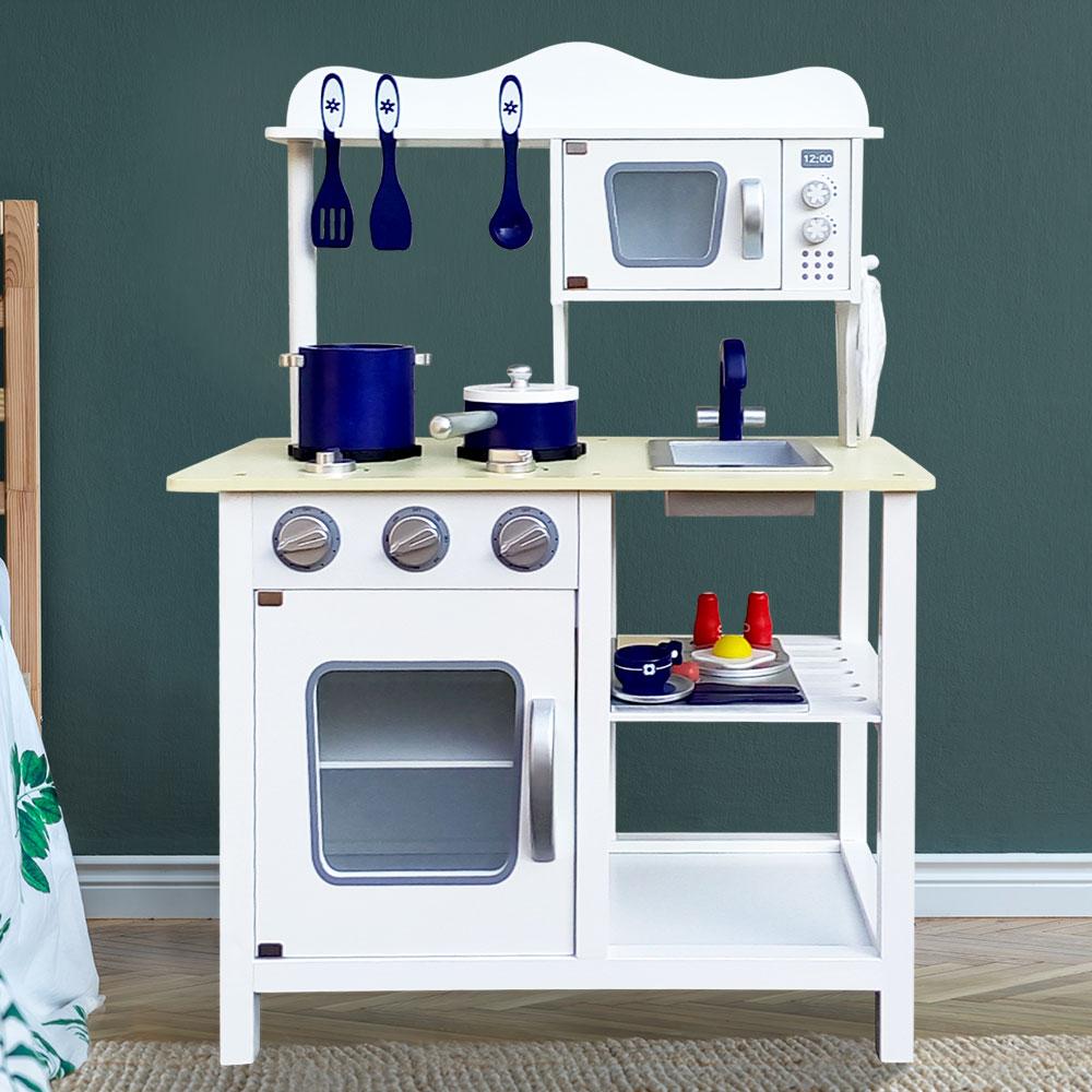 Keezi Kids Kitchen Play Set Wooden Pretend Toys Cooking Children