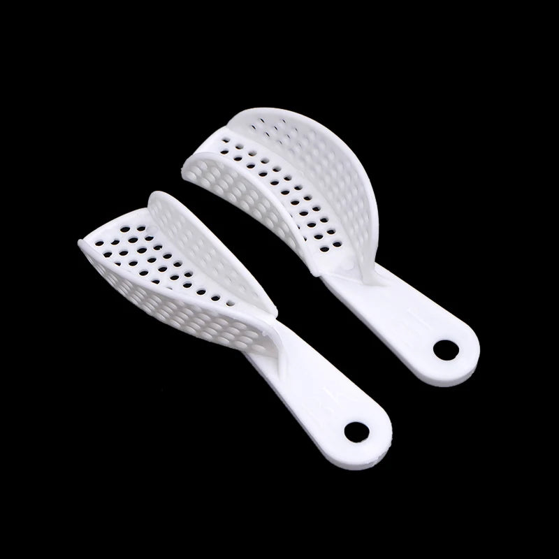 1pair Disposable Dental Impression Tray Plastic Teeth Holder Plaster Trays Spoon Oral Hygiene Dentist Tools