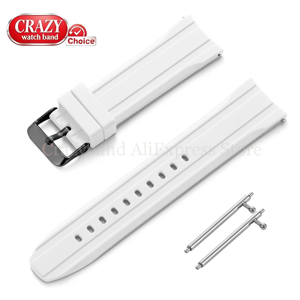 Soft Silicone Watch Band Bracelet for Seiko for Citizen for Casio Women Men‘s Wrist Belt High Elasticity Bracelet 20mm22mm Strap
