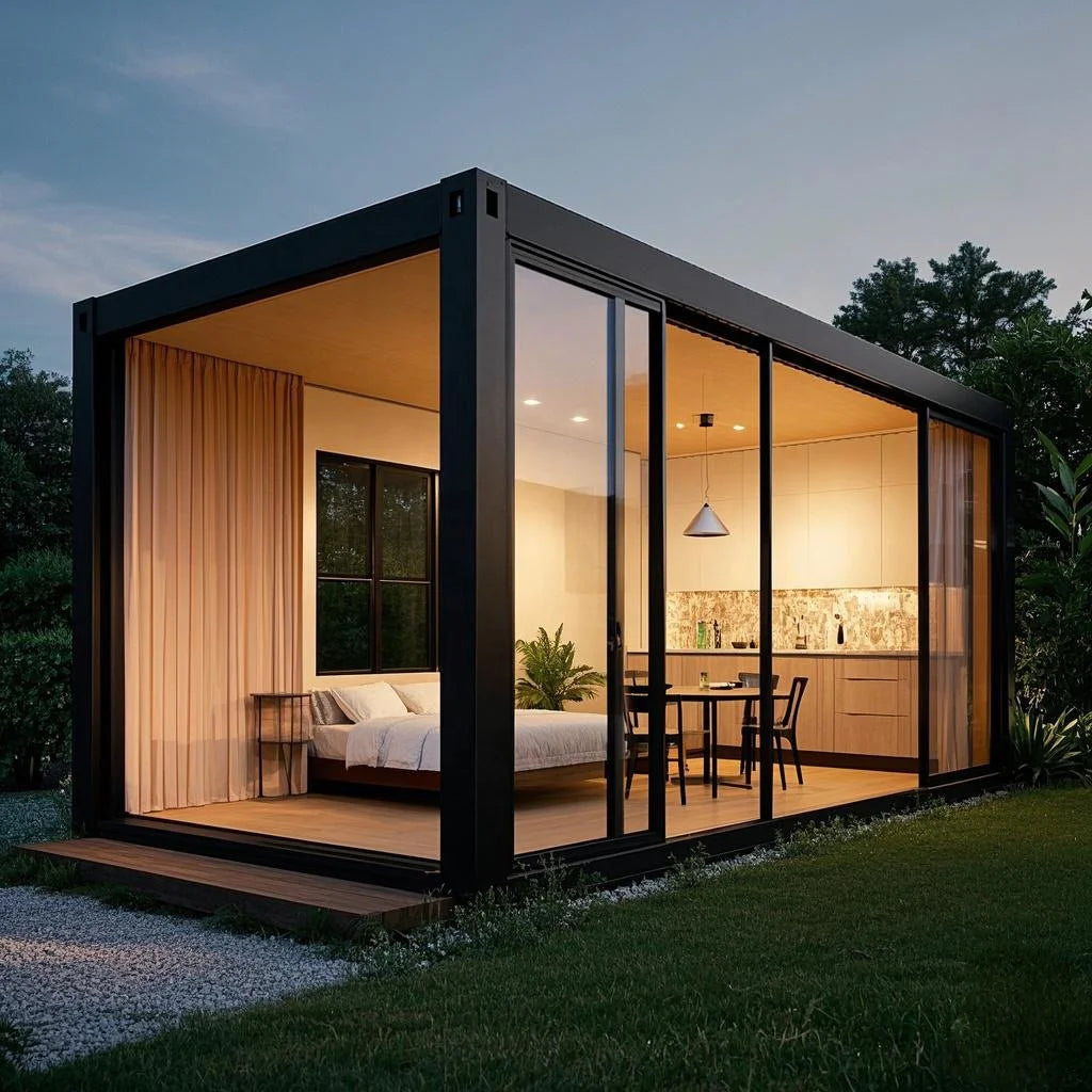 20Ft 40ft Foldable Movable Flat Pack Coffee Shop bar One Bedroom Prefab Mobile Container House Luxury Modular Homes