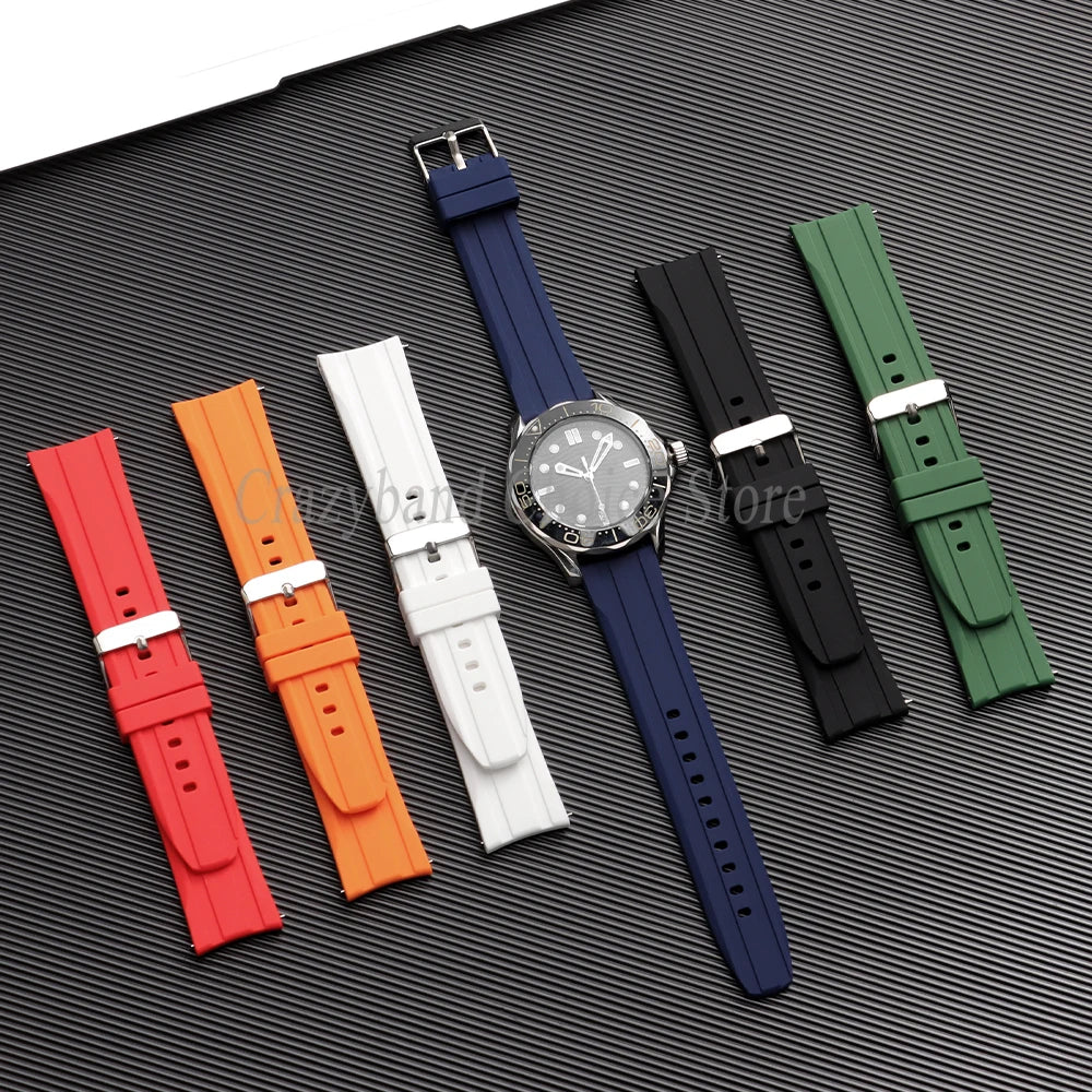 Soft Silicone Watch Band Bracelet for Seiko for Citizen for Casio Women Men‘s Wrist Belt High Elasticity Bracelet 20mm22mm Strap