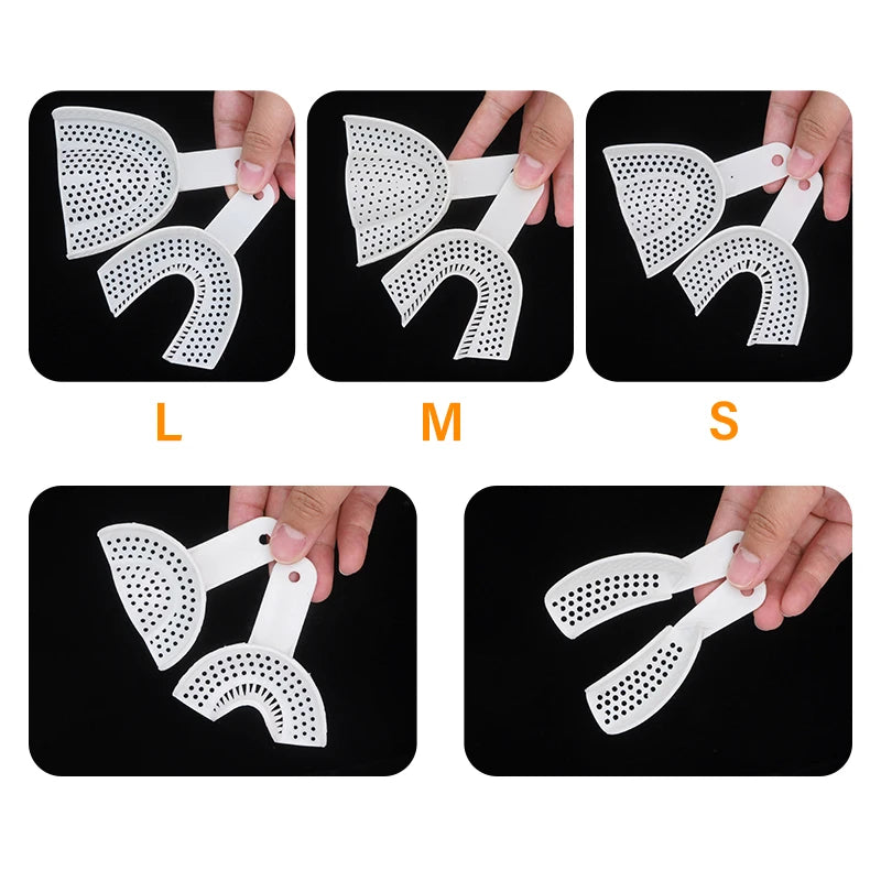 1pair Disposable Dental Impression Tray Plastic Teeth Holder Plaster Trays Spoon Oral Hygiene Dentist Tools