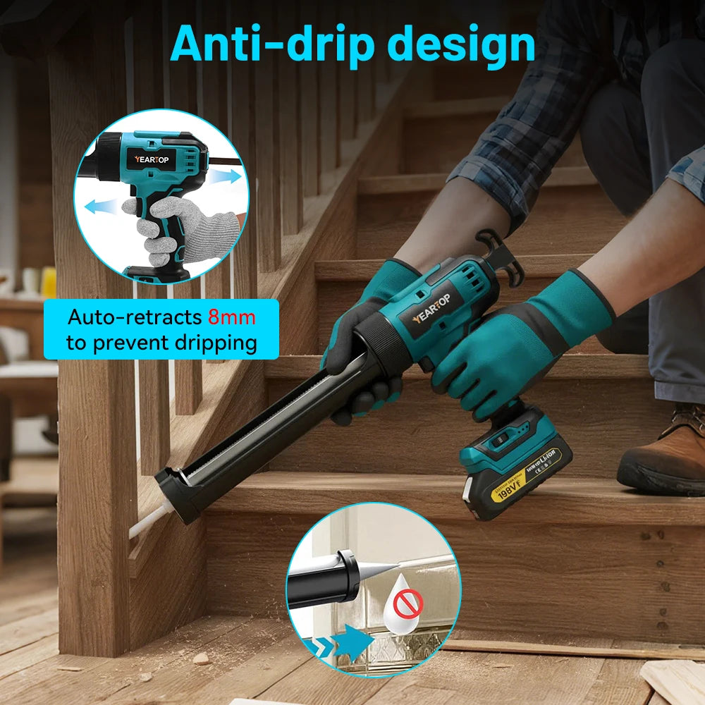 6 Speeds Cordless Electric Glue Gun Silicone Glass Glue Caulking Squeezer Gun Electric Sewing Glue Tool for Makita 18V Battery