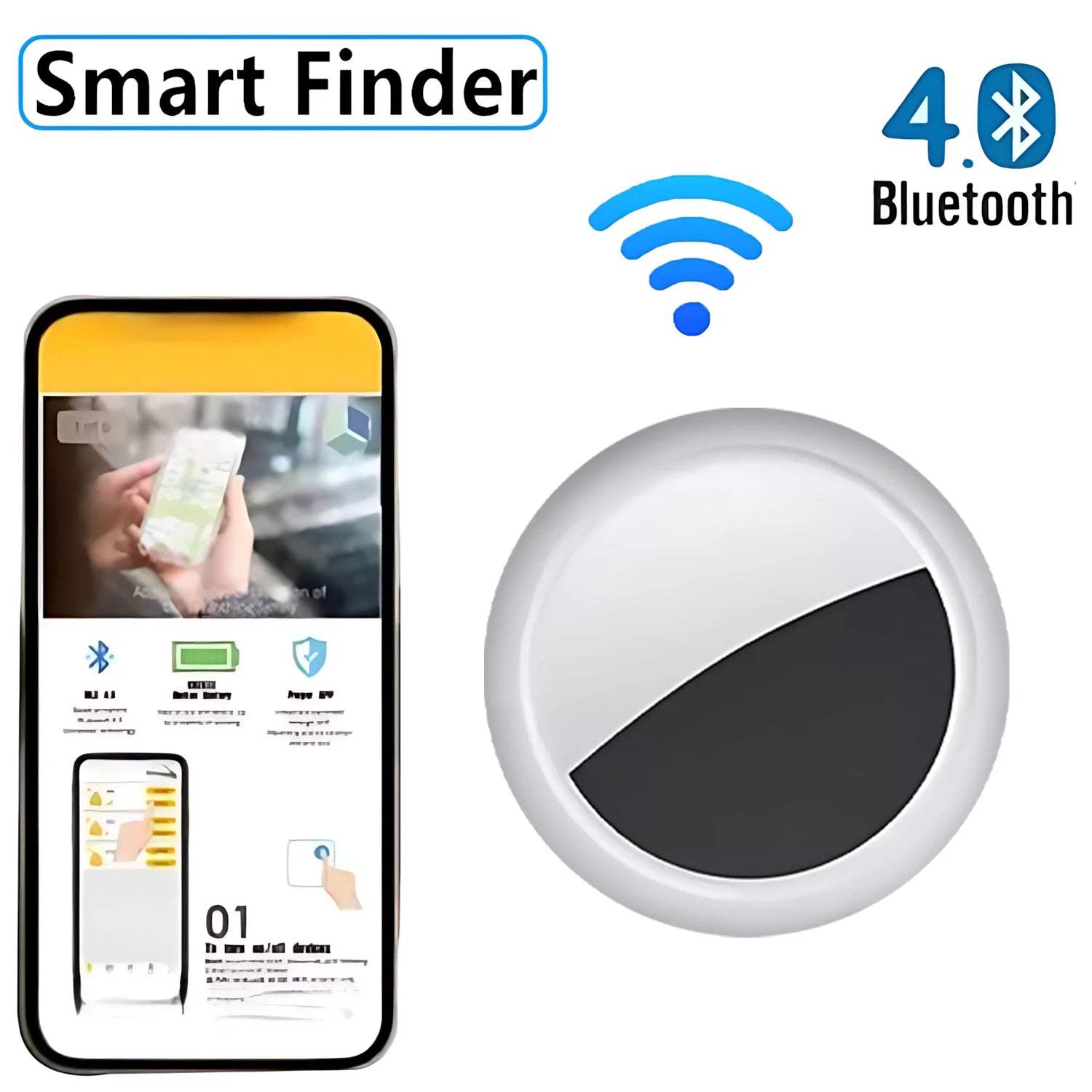 JSPTEC Air tag Bluetooth GPS Trackers IPX 5 Waterproof Sport Tracking Find My Elderly Kids Pets Available Mini Finders For IOS