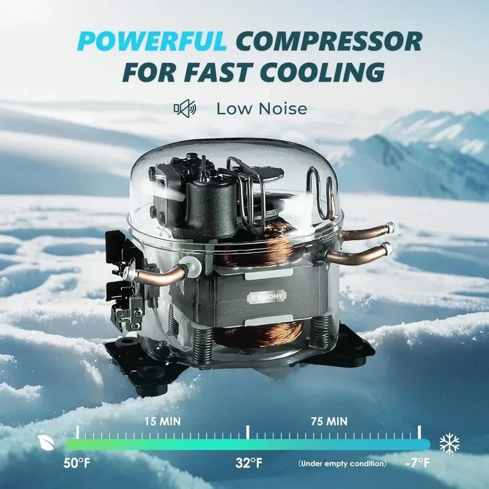 EUHOMY 12V 26 Quart Compressor Cooled Electric Cooler, 12/24V Portable Fridge with APP Control, Temperature Range -4℉ to 68℉