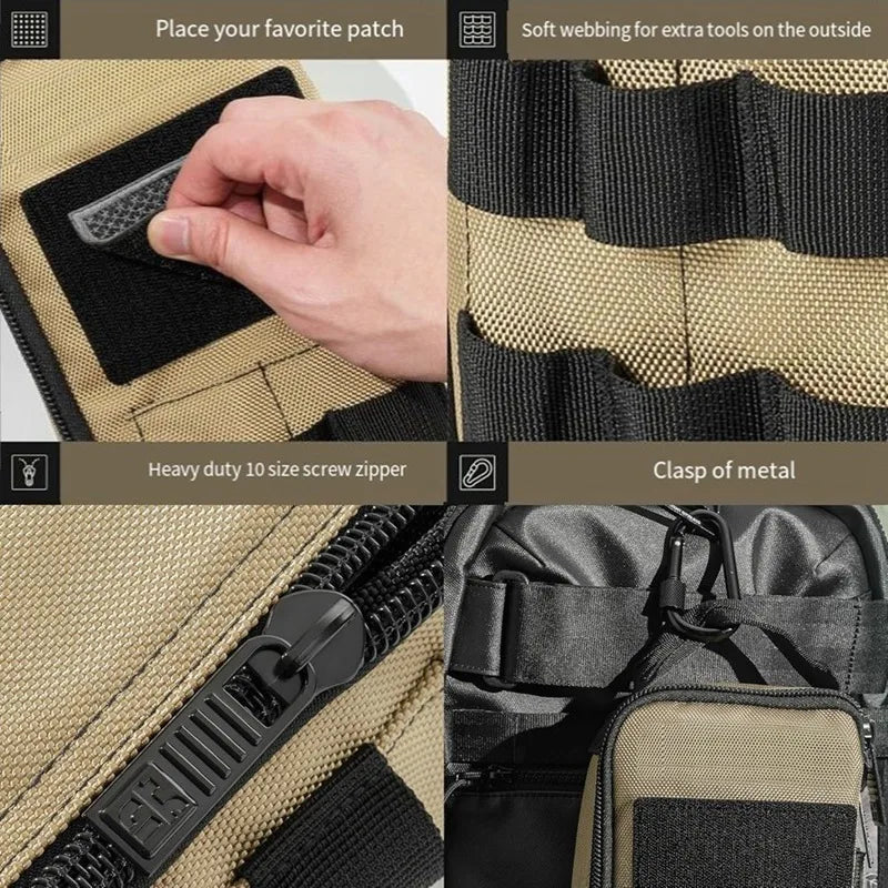 Heavy Duty Small Tool Bag Pouch Portable Utility Organizer Case Perfect for EDC, Motorcycle, Road Bike, Electricians-A07G