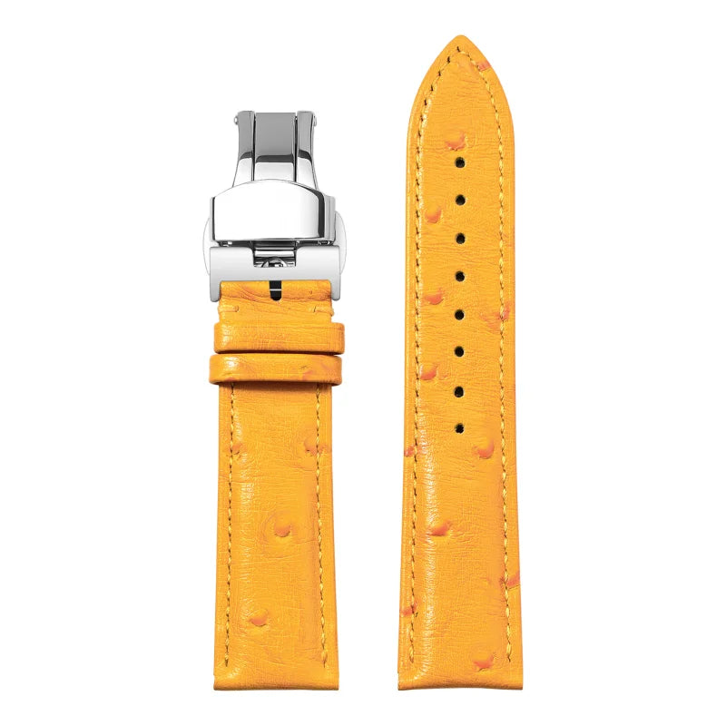 18/19/20/22/21mm Leather Watch Strap for huawei Watchband Ostrich pattern Flat-head universal men women Bracelet Wristband