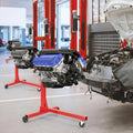 750 lbs Capacity Rotating Engine Stand with Adjustable Arms and Wheels for Auto Repair - Red